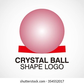 Red ball realistic abstract vector and logo design or template round 3D business icon of company identity symbol concept