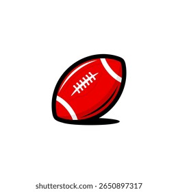 Red ball of rugby sport 