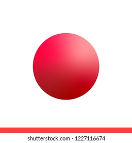Red ball vector icon, realistic symbol