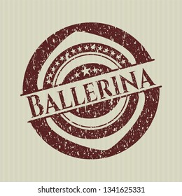 Red Ballerina distress grunge style stamp