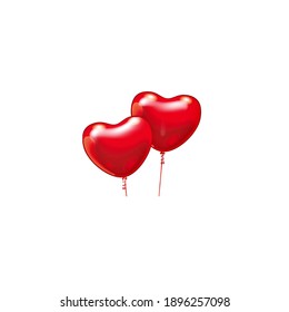 red balloon  air valentine vector illustration