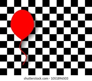 Red balloon background, pop art