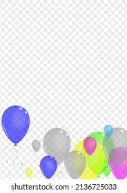 Vector transparente de fondo de globo rojo. Juego de celebración de globos. Regalo azul. Aire Colorido. Borde abstracto de Baluón.