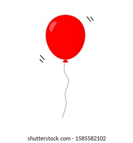 red balloon cartoon isolated on white background. vector illustartion