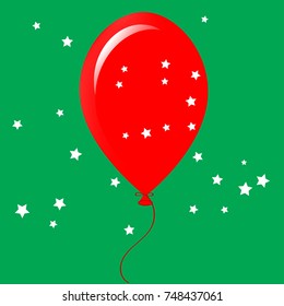 Red balloon for celebration and party,vector illustration