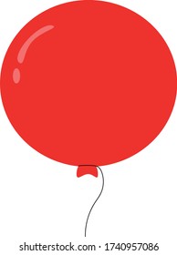 globo rojo de estilo plano. Elemento gráfico vectorial único para el diseño. decoración de vacaciones fiesta cumpleaños año nuevo