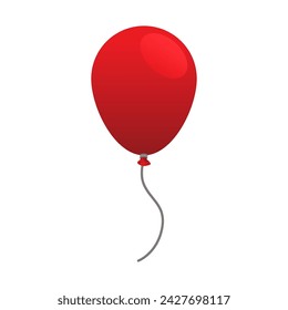 Red balloon flat vector design on white background