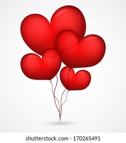 red balloon heart shape