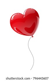 Red Balloon In Heart Shape