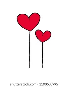 Red Balloon Hearts