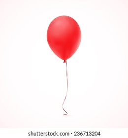 Red balloon icon isolated on white  background. Vector illustration