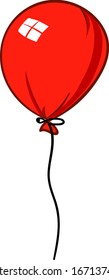 Globo rojo, ilustración, vector sobre fondo blanco.