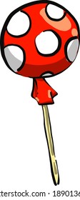 Globo rojo , ilustración, vector sobre fondo blanco
