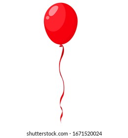Red balloon and isolated background vector