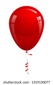 Red balloon. Isolated on white background. Design element. Vector illustration.