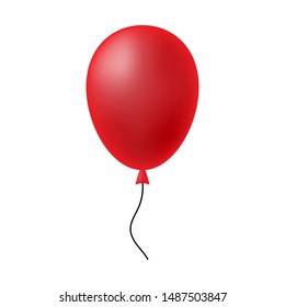 Red balloon isolated on white background