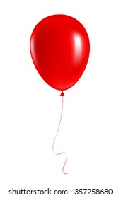 Red balloon. Isolated on white background