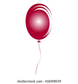 Red balloon isolated on white background