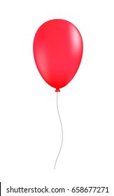 Red balloon isolated on white background. vector illustration.
