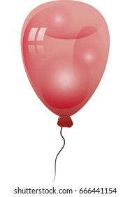 Red Balloon isolated on white