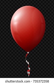 Red balloon isolated with ribbon.