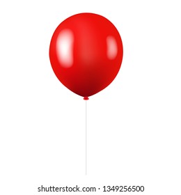 roter Ballon einzeln auf weißem Hintergrund mit Farbverlauf-Mesh, Vektorgrafik