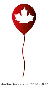 red balloon and maple leaf