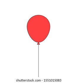 red balloon on a rope