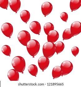 Red Balloon On White Background