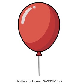 festa de balão vermelho feliz vetor de cor plana modelo de ilustração design