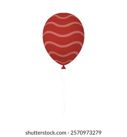 red balloon retro grain. Cartoon Flat Style vector illustration Isolated on White background.