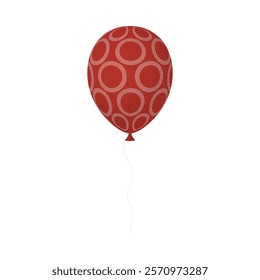 red balloon retro grain. Cartoon Flat Style vector illustration Isolated on White background.