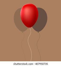 Red Balloon with Shadow Vector Illustration EPS10