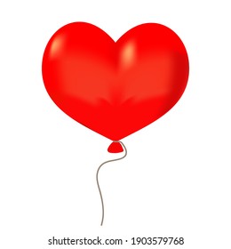 red balloon in the shape of a heart