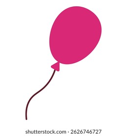 balão vermelho simples plana ilustração de verão
