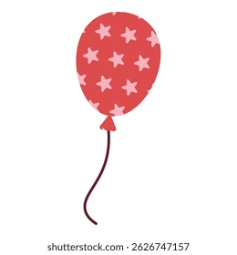 balão vermelho simples plana ilustração de verão
