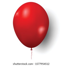 Red balloon, vector illustration. Celebration background template concept.