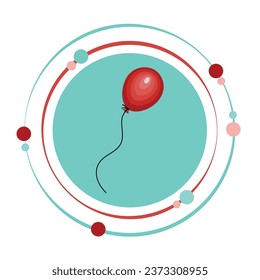 Símbolo gráfico de icono gráfico de la ilustración del vector de globo rojo