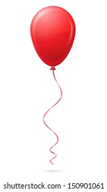 red balloon vector illustration isolated on white background
