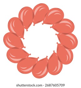 Guirnalda de globo rojo, Plantilla de la guirnalda del globo, marco del círculo del globo, borde redondo
