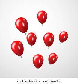 Red Balloons celebration Background.