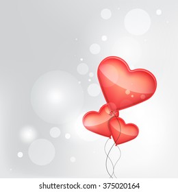 red balloons made of hearts background