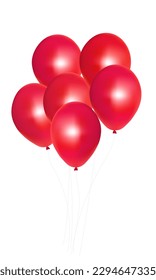 Red balloons with on white background. Vector