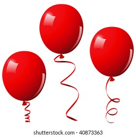 Red balloons. This image is a vector illustration and can be scaled to any size without loss of resolution