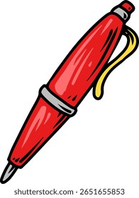 Red Ballpoint Pen Simple Illustration