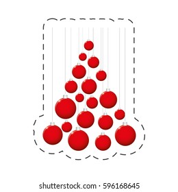 red balls christmas decoration vector illustration eps 10