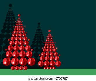 rote Bälle Weihnachtsbäume
