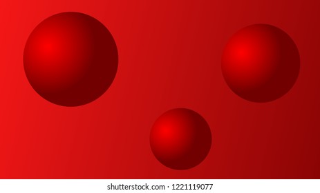Red balls illustration. Design vector decorative elements. Abstract Flying Spheres Background.
