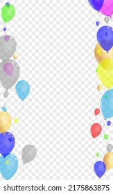 Red Baloon Background Transparent Vector. Balloon Ceremony Banner. Purple Ribbon. Colorful Surprise. Balloon Realistic Template.