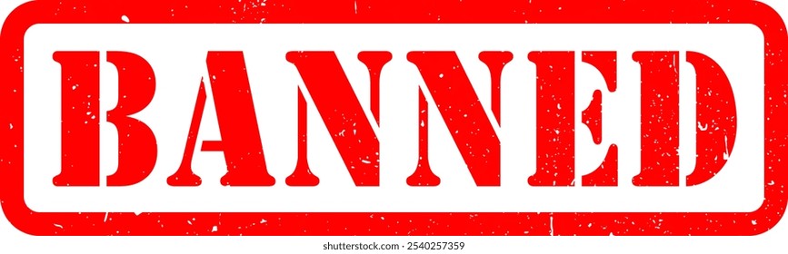 Red Ban Banned Rubber Stamp Grunge Textur Zeichen Beschriftung Etikett Aufkleber Vektor EPS PNG transparent Kein Hintergrund Clip Art Vektor EPS PNG 